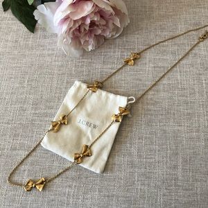 J Crew Gold Bow Necklace